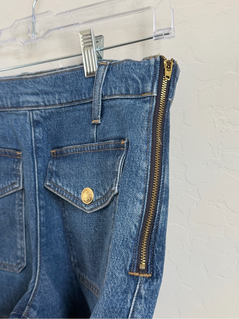 J.Crew Nautical Denim Shorts Gold Crest Buttons NWT 27 - Picture 4 of 10
